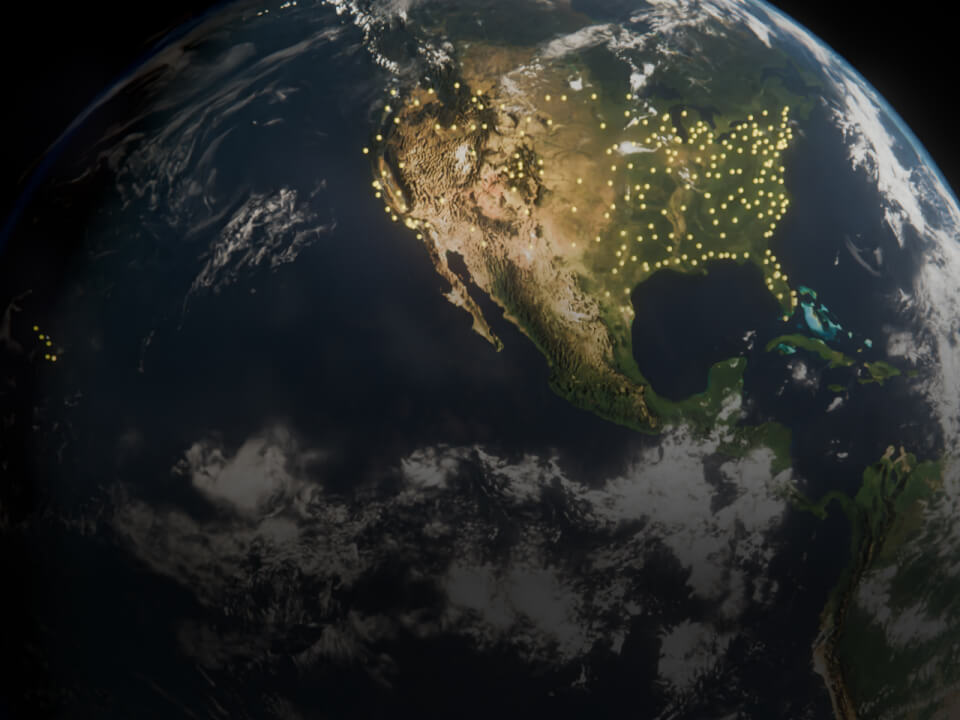 World Map with Baggage Routes